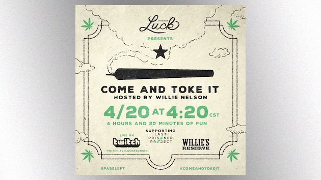 Willie Nelson to celebrate his favorite holiday with ‘Luck Presents: Come and Toke It’ variety show